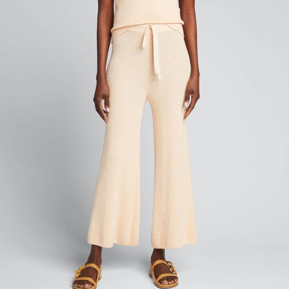 NWT A.L.C. Martell High Waist Crop Flare Knit Pants in Desert Rose - Size Medium